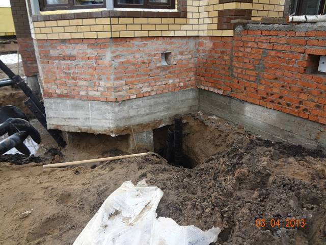 Усиление фундамента коттеджа в деревне Курпово